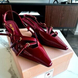 Miu Miu buckle-embellished slingback pumps